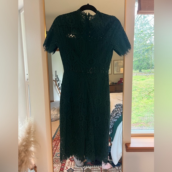 Lulus forrest green sheer lace cocktail dress - Picture 4 of 5